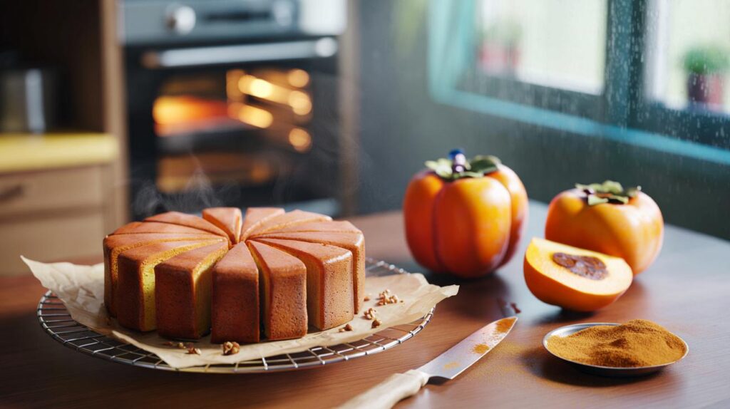 You and your oven at 170°C: could 35 minutes and 2 ripe persimmons give 8 slices of autumn comfort?