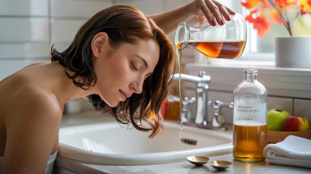 You clean with apple cider vinegar, right? 2 tablespoons could give shinier hair in 7 days