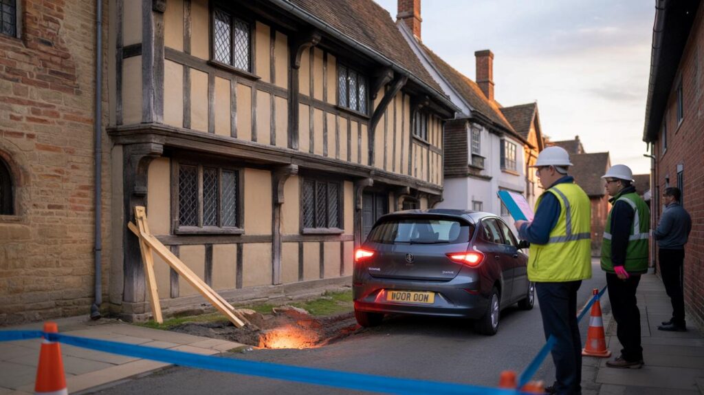 You walk past it daily: car reverses into 1613 grade I-listed Hall's Croft as repair bill looms
