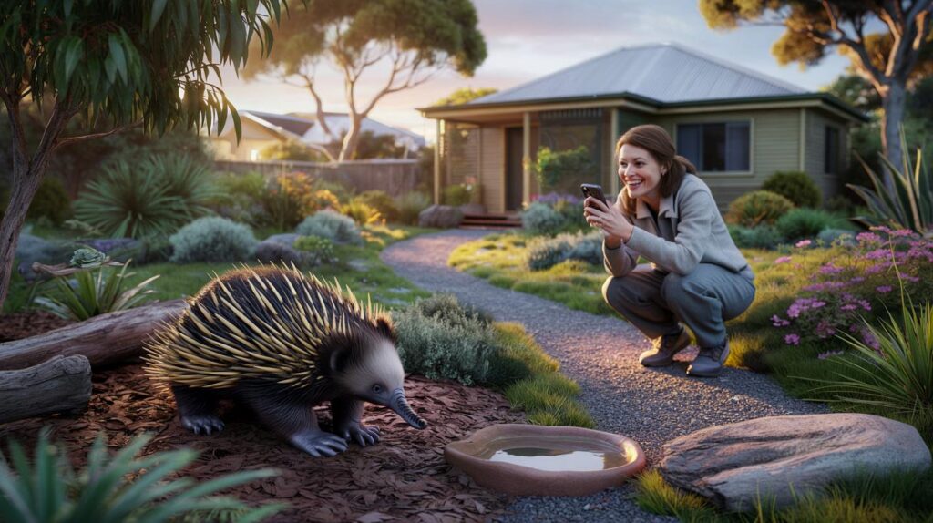 You won't believe who moved into this front garden: 1 Aussie homeowner, 6 exclamation points, and an echidna