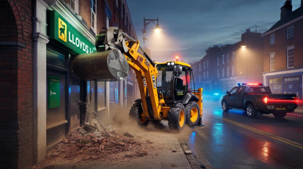 Your cash at risk at 02:50? stolen JCB rips Lloyds ATM in Horncastle as gang flees in pickup
