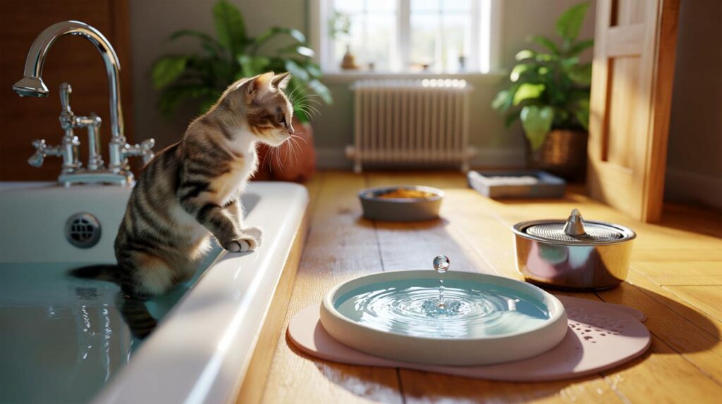 Your cat sipping from the bathtub? 9 fixes you can try today: move water 2 m, change twice daily
