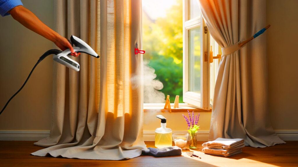 Your curtains stink? 7-minute, no-unhook fix with steam, 99p vinegar and 3 simple weekly moves