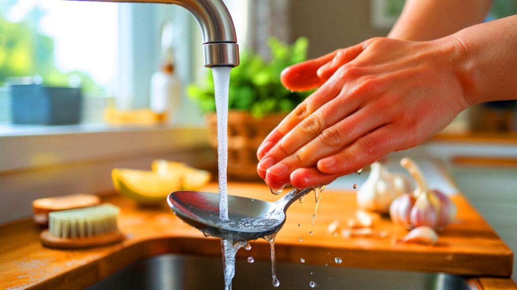 Your hands smell of garlic after prep? 1 stainless steel spoon, 3 steps, 30 seconds: will you try