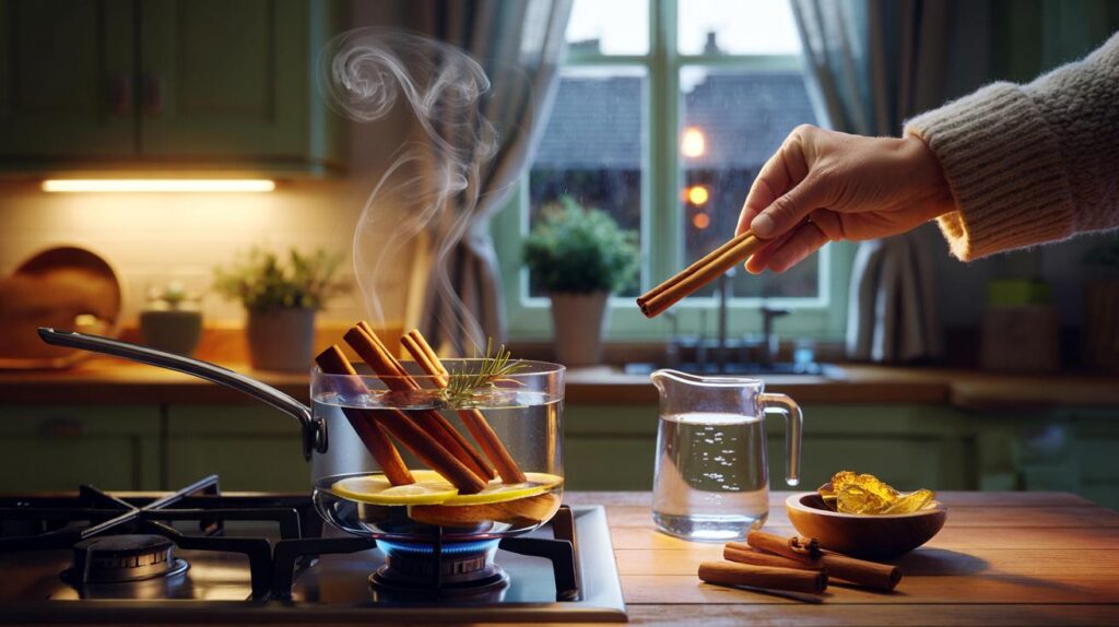Your home smells? gran’s 95% odour fix uses 3 to 5 cinnamon sticks and 500–750 ml water tonight