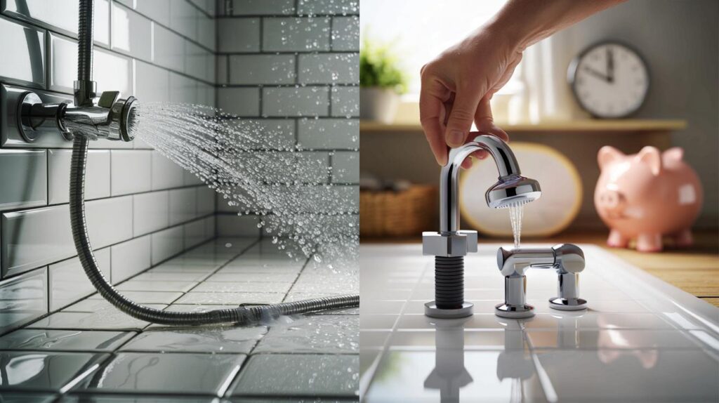 Your shower hose just burst? 9-minute fix saves you £72 and 48 litres while plumbers quote £120