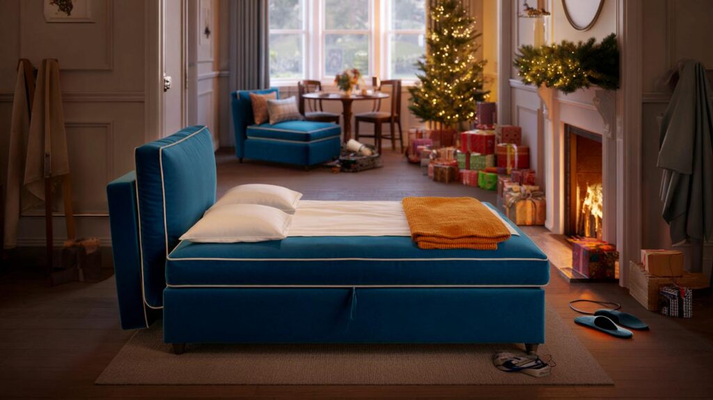 You've got 12 guests and no spare room: could Dunelm's 180cm velvet sofa bed save your Christmas?