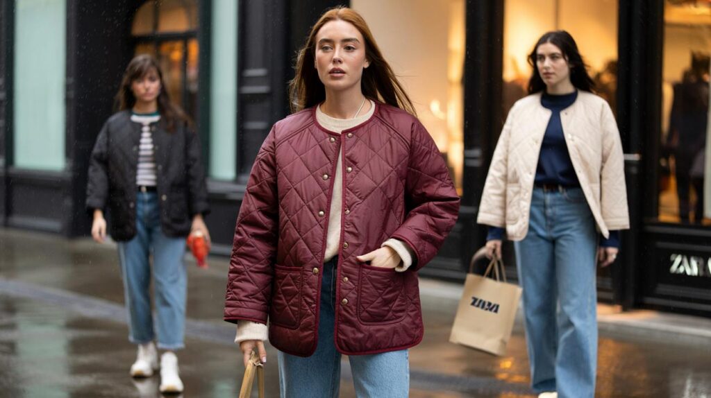 Zara’s £35.99 quilted jacket, 3 colours and water‑repellent: are you not wearing burgundy yet?